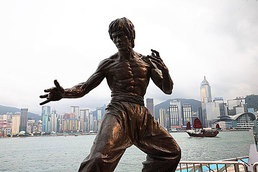 香港回归十周年图片展览－香港明星李小龙雕像