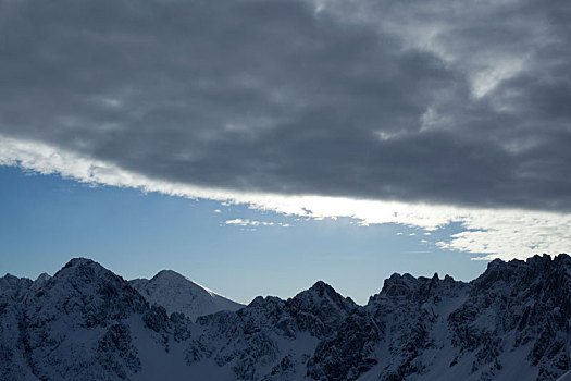 风景,冬天,山,提洛尔,奥地利