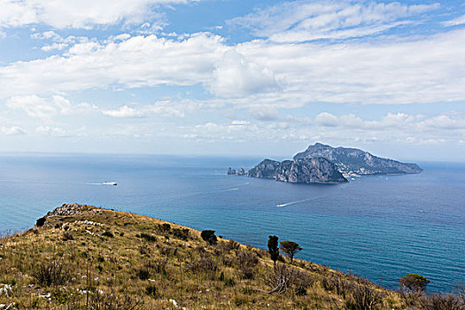 风景,卡普里岛,索伦托,半岛,海岸,坎帕尼亚区,意大利