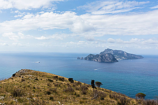 風景,卡普里島,索倫托,半島,海岸,坎帕尼亞區,意大利