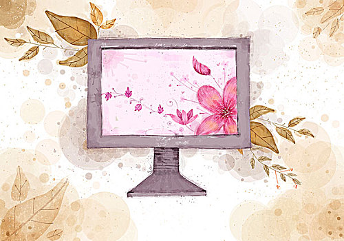 平板电视,植物,背景