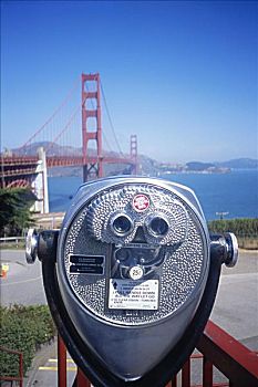 取景器,远眺,金门大桥,旧金山,加利福尼亚,美国