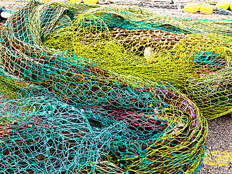彩色,渔网,卡普德佩拉,马略卡岛,巴利阿里群岛,西班牙