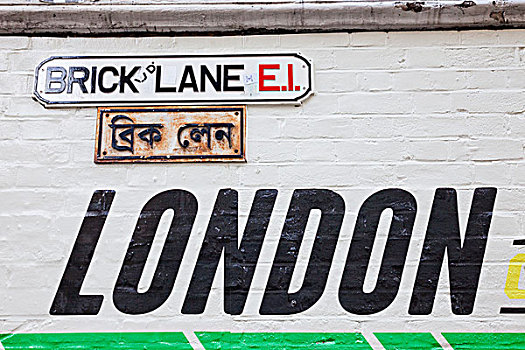 英格兰,伦敦,砖,道路,路标