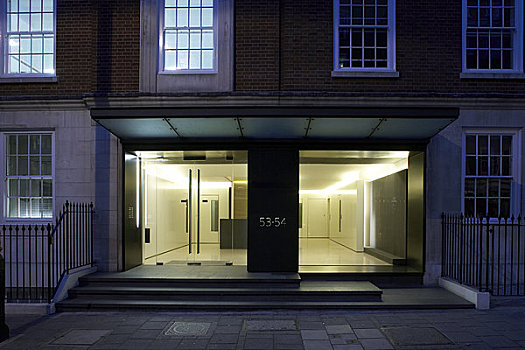 街道,伦敦,英国,2009年,户外,地面,正面,现代,入口,照亮,室内