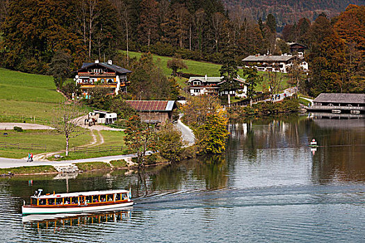 德国,巴伐利亚,乡村,湖,风景