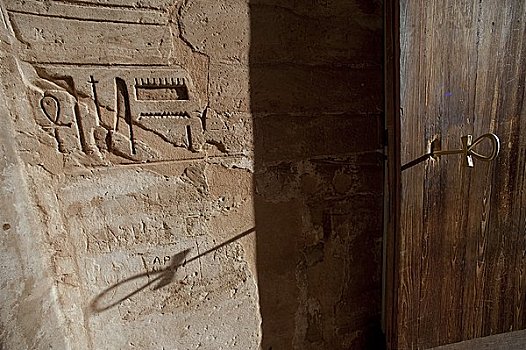 钥匙,象形文字,阿布辛贝尔神庙,庙宇,努比亚,埃及