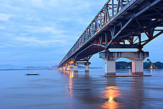 桥,河,道路,铁路桥,孟邦,缅甸