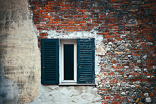 旧式,窗户,砖,纹理,特写,中世纪,城镇,卢卡,意大利