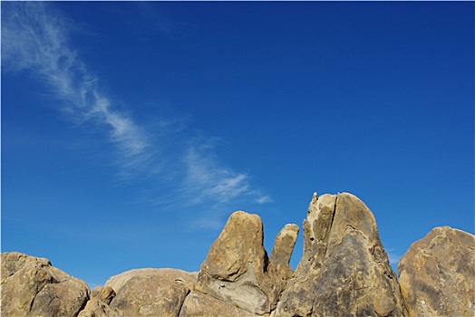 石头,蓝天,阿拉巴马山丘,加利福尼亚