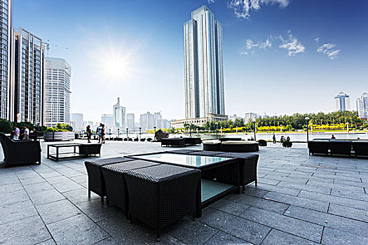 现代建筑,公众广场,座椅