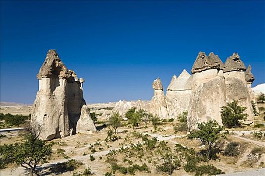 岩石构造,仙人烟囱岩,山谷,僧侣,靠近,卡帕多西亚,中安那托利亚,土耳其,亚洲