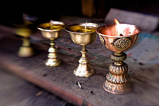 克什米尔,印度,祈祷,蜡烛