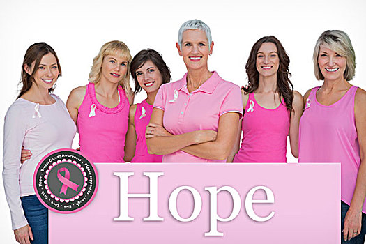 热情,女人,姿势,粉色,上衣,乳腺癌