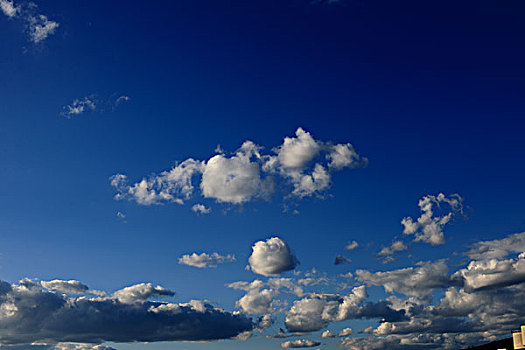 蓝天,生动,云,自然,背景