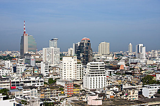 风景,曼谷,天际线,道路,泰国,亚洲