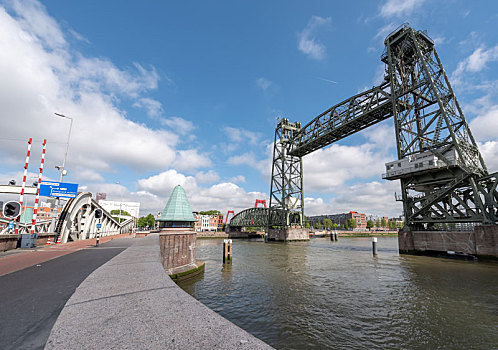 荷兰鹿特丹koningshaven,railway,bridge桥