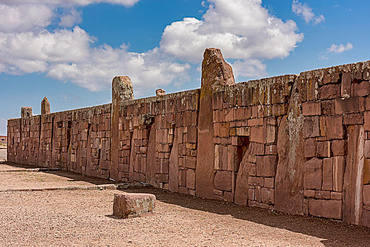 墙壁,庙宇,站立,时期,帝华纳科,世界遗产,文化遗产,省,玻利维亚,南美