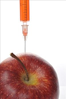 注射针头,苹果,象征,基因,食物
