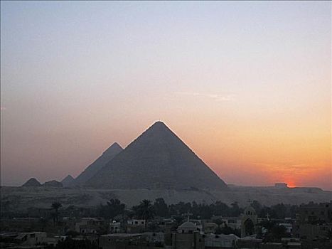 金字塔,黄昏,吉萨金字塔,开罗,埃及