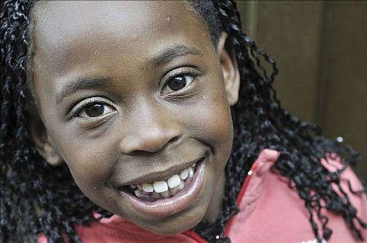肖像,深色皮肤,女孩,8岁,贫民窟,哥伦比亚