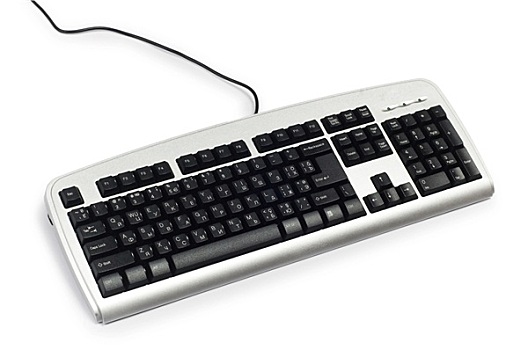 银,键盘,隔绝,白色背景