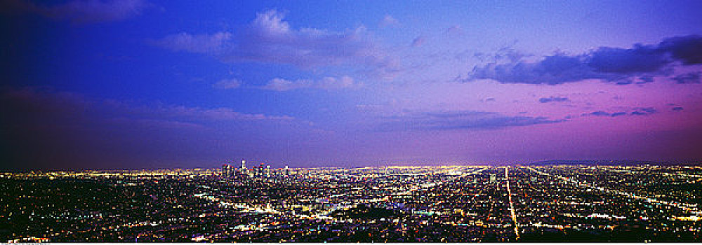 城市,夜晚,洛杉矶,加利福尼亚,美国