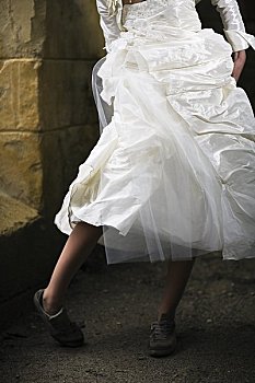 新娘,穿,运动鞋