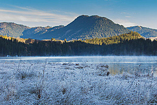 自然风光,风景,湖,山,冬天