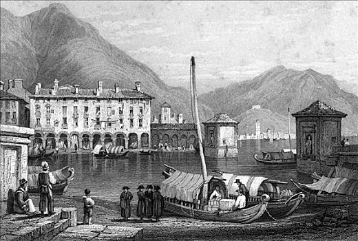 科摩湖,伦巴第,意大利,19世纪