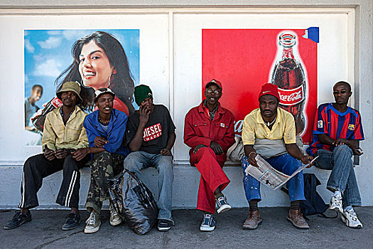 纳米比亚人,男人,坐,正面,广告,海报,纳米比亚,非洲
