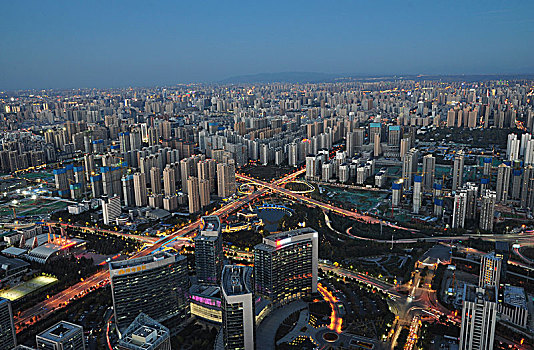 陕西西安城市全景夜景