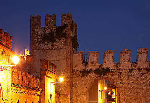中世纪城市,墙壁,威尼托,意大利,欧洲