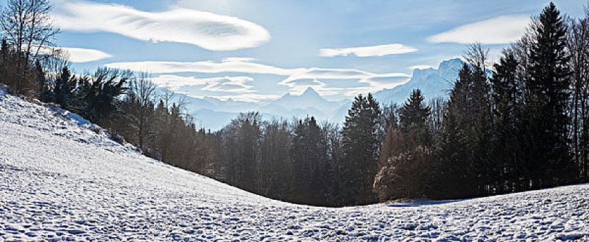贝希特斯加登阿尔卑斯山,冬天,奥地利