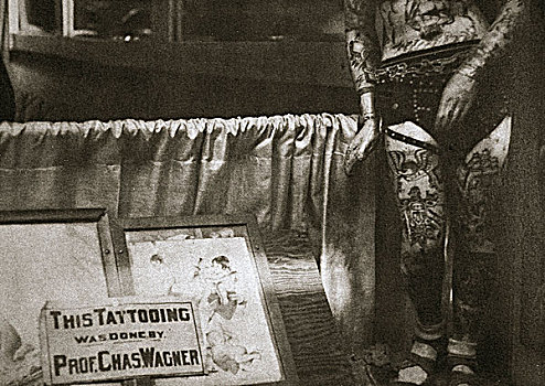 教授,纹身,厅室,查塔姆,纽约,美国,早,20世纪30年代