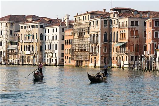 两个,小船,运河,威尼斯,意大利
