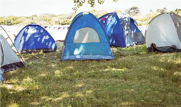 蓝色,帐篷,营地