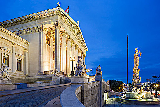 蓝色,钟点,奥地利,国会大厦,维也纳