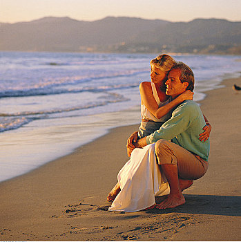 海滩,夫妻,加利福尼亚,美国