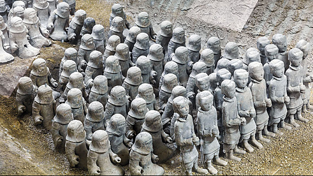 中国江苏省徐州汉兵马俑博物馆,狮子山汉楚王陵兵马俑坑