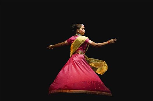 舞者,民族舞,展示,德里,印度