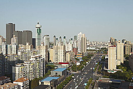 上海城市俯视图