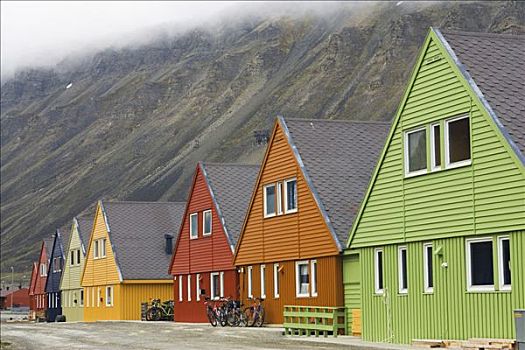 房子,朗伊尔城,斯匹次卑尔根岛,斯瓦尔巴特群岛,挪威,欧洲