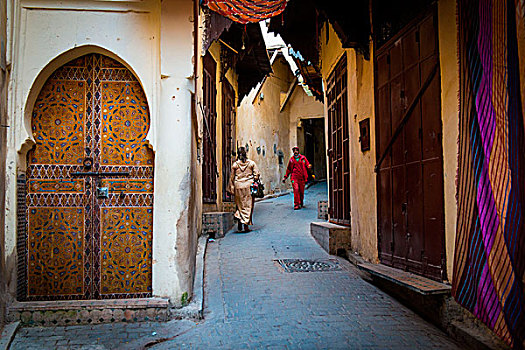 摩洛哥,北非,狭窄,街道,麦地那