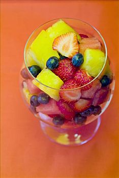 玻璃,不同,水果,浆果,菠萝,瓜,草莓,蓝莓