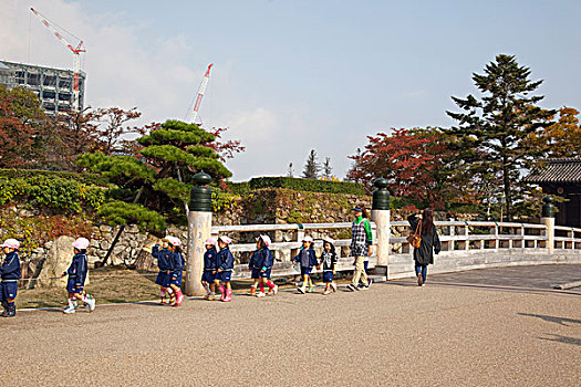 幼儿园,学生,姬路城堡,兵库,日本