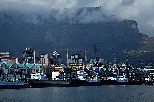 渔船,开普敦,中央商务区,桌山,南非