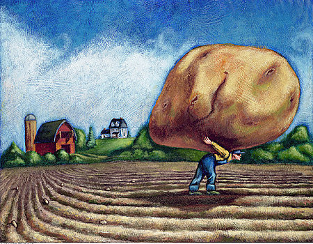 农民,巨大,土豆