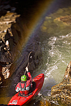 桨手,彩虹,第一桶金,河,不列颠哥伦比亚省,加拿大