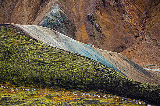 彩色,山,冰岛